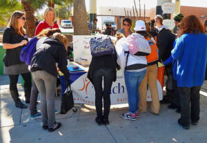 Amphi students filling out TPC surveys during lunch